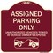 Signmission Parking Restriction Assigned Parking Unauthorized Vehicles Towed at Owner Expense, BU-1818-23374 A-DES-BU-1818-23374 - alternate 1